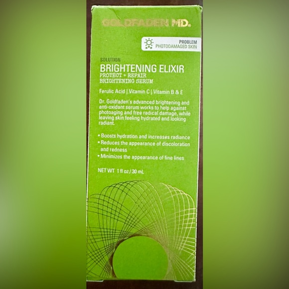 GOLDFADEN MD. NWT BRIGHTENING ELIXIR SERUM WITH FERULIC ACID VITAMINS C B & E